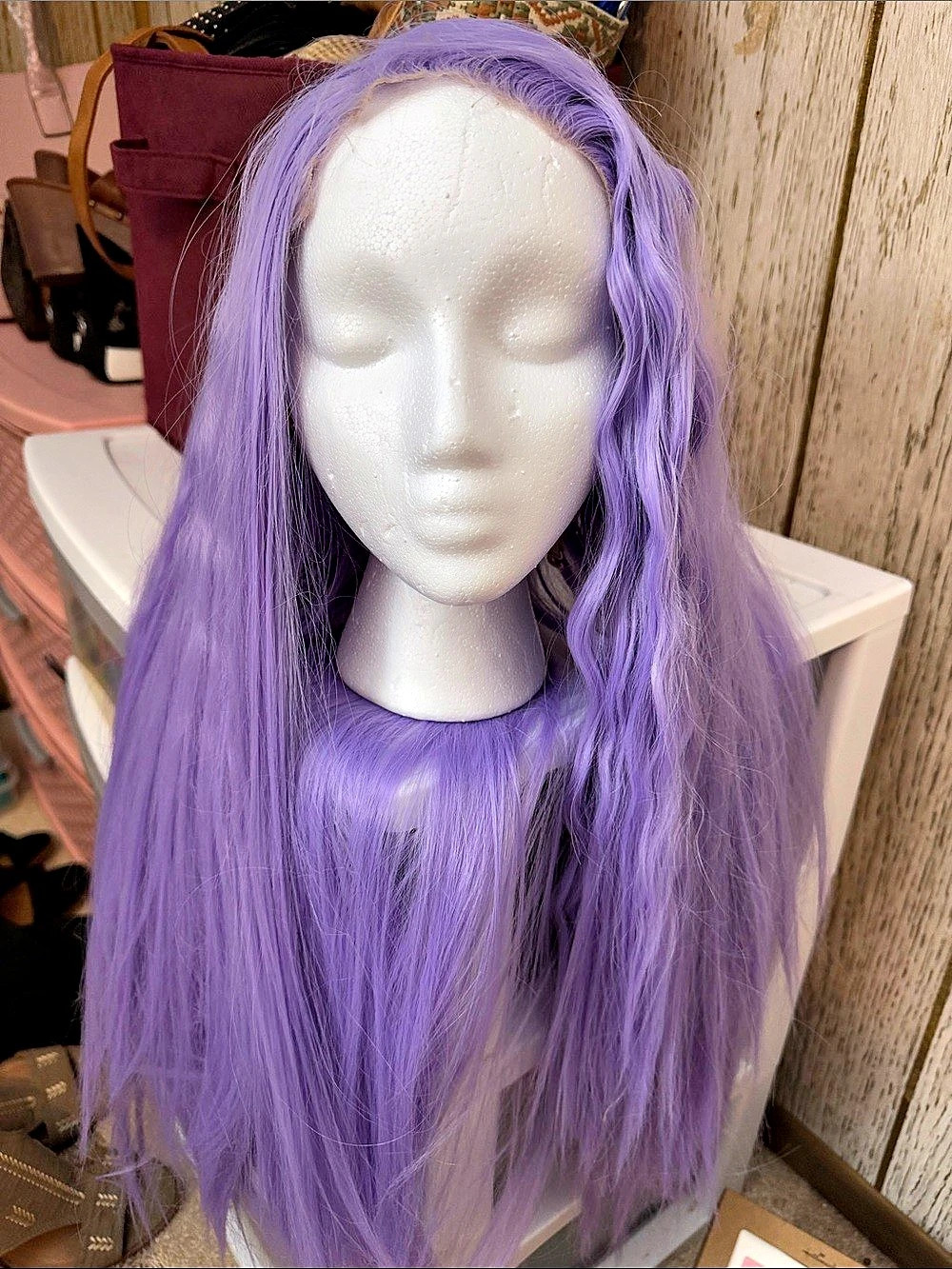 Long Purple Lace Front Wig